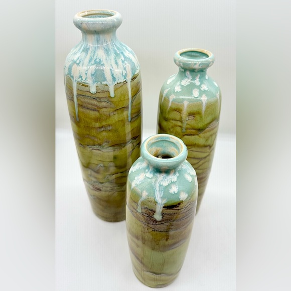 Apropos Home Collection Vase Pottery Decor Jugs, Set of 3, Earthy Organic tones - Picture 3 of 9